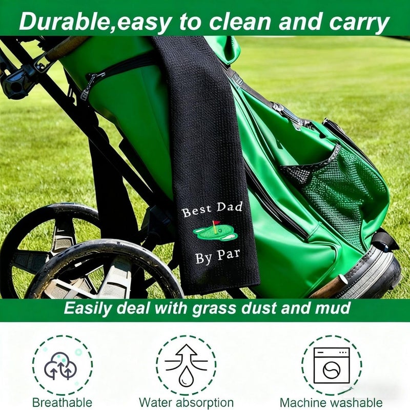 Amitrely Funny Golf Towel, Marsters Tournament, Funny Golf Towel for Golf Bags with Clip, Golf Gift for Men Husband Boyfriend Dad, Birthday, Cristmas Gifts for Fan (Best dad by par) - Image 3